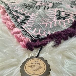 NWT Boho Embroidered Shawl Throw Multipurpose Wrap